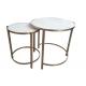 White Stone top with brass metal round nesting table/ side table/end table/coffee table for 5-star hotel bedroom