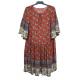 Exotic Beach Printed Ladies Plus Size Dresses With Flare Cuff For Summer