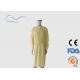 Yellow Disposable Isolation Gowns Knitted Cuffs Style For Hospital 115 * 137CM