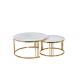 Office Stainless Steel White Circle Marble Dining Table