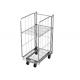 Wire Mesh Roll Cage Pallets Trolley 500kg Powder Coating For Supermarket