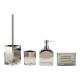 Grdient Black Glass Bathroom Accessories Square And Rectangular Shape Luxury Bath Accessories Toilet Brushes Hand Soap Dispenser