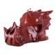 5.12" Natural Red Jasper Chinese Dragon Skull Hand Carved Carving Statues #3R78