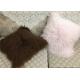 20 Inch Square White Fuzzy Pillow Cover , Soft Mongolian Fur Lumbar Pillow 