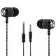 Nylon Braided Hifi Noise Cancelling Corded Earbuds IPX5 Waterproof Sport Hifi Headset