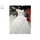 Beaded Off Shoulder White Wedding Gown Colorful Flowers Back Bandage Long Tail