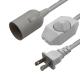 NEMA 1-15P to E27 Converter Cable with Adjustable Dimmer Switch for Lamp Holder Socket 3-Prong Plug 15A 250V