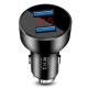OEM ODM USB Car Charger With LED Display 3A Aluminum ABS 2 Port Car Charger
