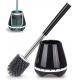 4.5*6.5*18 Soft Bristle Black Silicone Toilet Cleaning Brush 0.4g