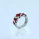 FAshion 316L Stainless Steel Flower Ring With Red Enamel LRX087