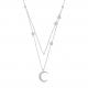 18in 2.9g Sterling Silver Necklace Chains AAAAA CZ Double Chain Necklace ODM