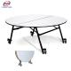 72 Inch Movable Round Hotel Banquet Table PVC Plywood Wedding on Wheel