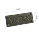 Custom Engraved Metal Name Plates for Handbags in Gunmetal Rectangle Shape and Size