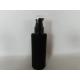 Black Empty Lotion Containers / Frosted Glass Packaging Pump Bottles