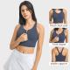 Front Zip Womens Sports Bra High Elastic Breathable Tank Top With Fixed Pad