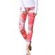 CPG Global Women's Fitness Legging Sport Running Pants Yoga  Watercolor Red Print Super Slim HK15