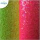 Shinny Synthetic Glitter Faux Leather Red Green Color Non Woven Type Non Toxic