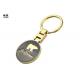 Gold Plating Metal Key Ring , Zinc Alloy Key Holder With Soft Enamel And 3D Bear