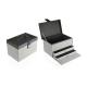 Three Tiers Magnetic Button Cosmetic Vanity Case With Adjustable PU Handle