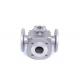 Small Full Port 3 Way Flanged Ball Valve Square Body with Mounting Pad