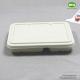 4-Coms Biodegradable Rectangle Tray With Lid-High Quality Bagasse Sugarcane Fiber Tableware-Microwave And Freezer Safe