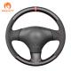 Hand Stitched Micro Fiber Carbon Suede Steering Wheel Cover for Mazda Protege5 2002-2003