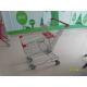 Customized 80L Metal Shopping Trolley With Red Plastic Parts , Grocery Shopping Cart