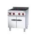 Commercial Heavy Duty Stainless Steel Gas Range with Cabinet and Four-cooker Cooktop
