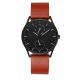 Red brown leather strap japan movt stainless steel back sr626sw watch