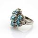 Fashion Jewelry Larger 925 Silver Ring with Created Blue Cubic Zircon Ring(FR009)