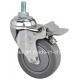 110kg Load Capacity Medium Duty TPE Caster with Threaded Brake and 3 Wheel