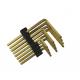 Pitch 2.54mm Three Row Right Angle Pin Header Connectors PA6T Gold Plated Auto Connector