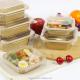Kraft paper fast food takeaway octagonal customized eco-friendly biodegradable bowl with lid food lunch box