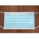 Blue Breathable Non Woven Face Mask , 3 Layer Face Mask Earloop Style