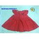100% Cotton Woven Little Girl Summer Dresses Crew Neck With Back Placket Button Closure