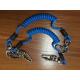 China factory custom blue color lobster clasp hook flexible safety coiled lanyard tethers