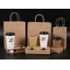 Earth Friendly Brown Paper Bags With Handles For Holding Milk Tea Cups