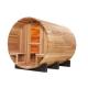 Smartmak 6 Person Round Red Cedar Wood Barrel Sauna Outdoor With Porch