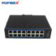 Industrial POE Ethernet Switch 16 Port with Auto Negotiation and Auto-MDI/MDI-X Function and 12V to 52V DC Redundant Power Input