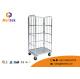 Warehouse Zinc Plated Logistics Trolley Foldable Wire Mesh Carry Trolley Cart