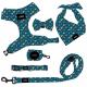 Nylon Pet Harness Leash Collar Set Six Piece Exquisite Sets With Chest Strap Bow Square Scarf Suits