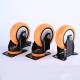 32mm Thickness PVC/PU Industrial Furniture Trolley Orange Single Bearing Castor Wheel