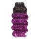 Pre-Colored 1B/Purple Deep Wave Brazilian Hair 100% Human Hair Bundles Remy Hair Weave