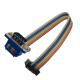 D Sub DB9 9 Pin Male To IDC 2.54mm 10Pin Multicolor Flat Ribbon Cable Assembly
