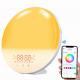 2022 New Smart APP Sunrise Wake up Light Alarm Clock with 8 Natural Music Sunrise Simulation Bedside Night light with FM
