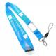 Blue Nylon Cell Phone Neck Lanyards With Carabiner Hook For Car