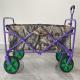 PVC Coating Folding Wagon Cart With Retractable Handle Double Oxford Cloth Pockets