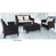 4-piece black European calssic high back Sofa with Cushion -9099