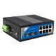 IEE802.3 IP40 Fiber Ethernet Media Converter With 2 Fiber and 8 POE Ports