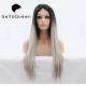 Ombre Color 1b / Sliver Heat Resistant Human Hair Lace Front Wigs Girl use
